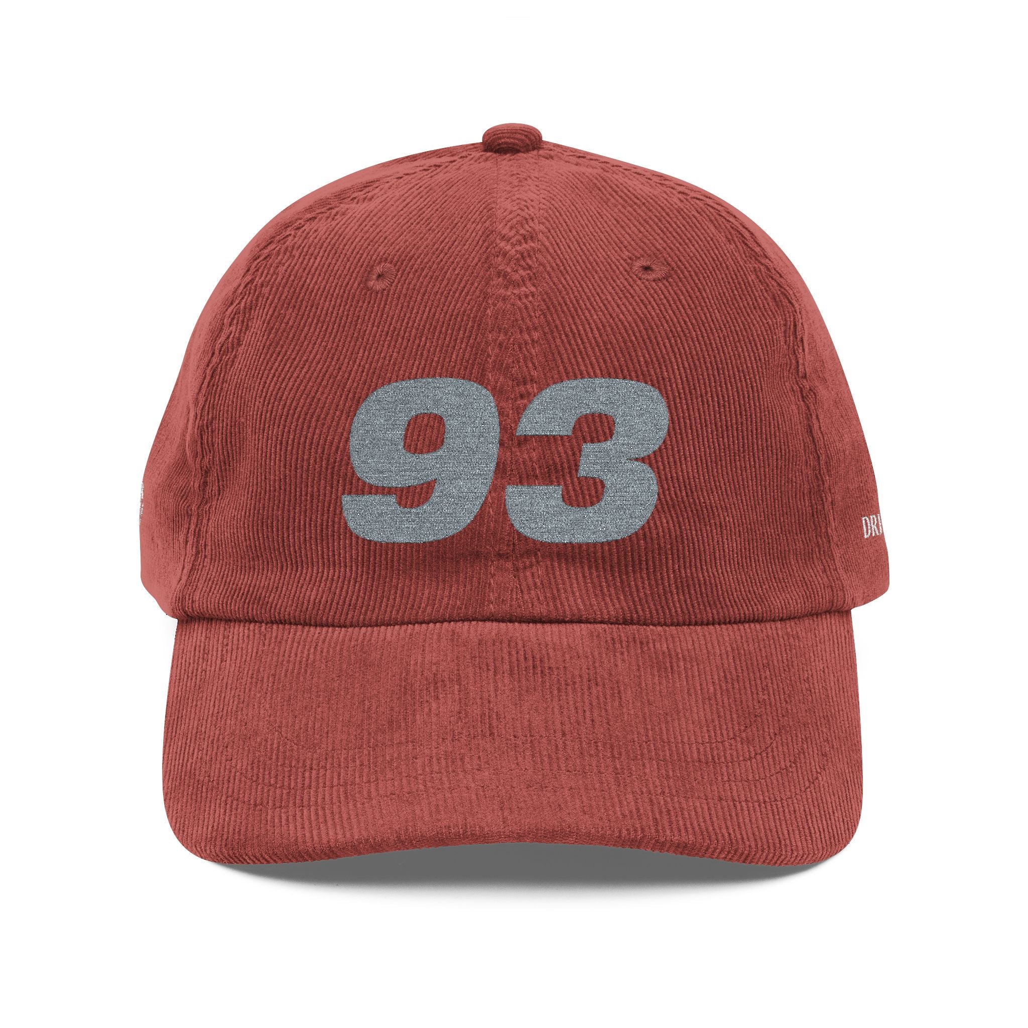 Vintage Corduroy Baseball Cap — Embroidered '93' Retro Dad Hat
