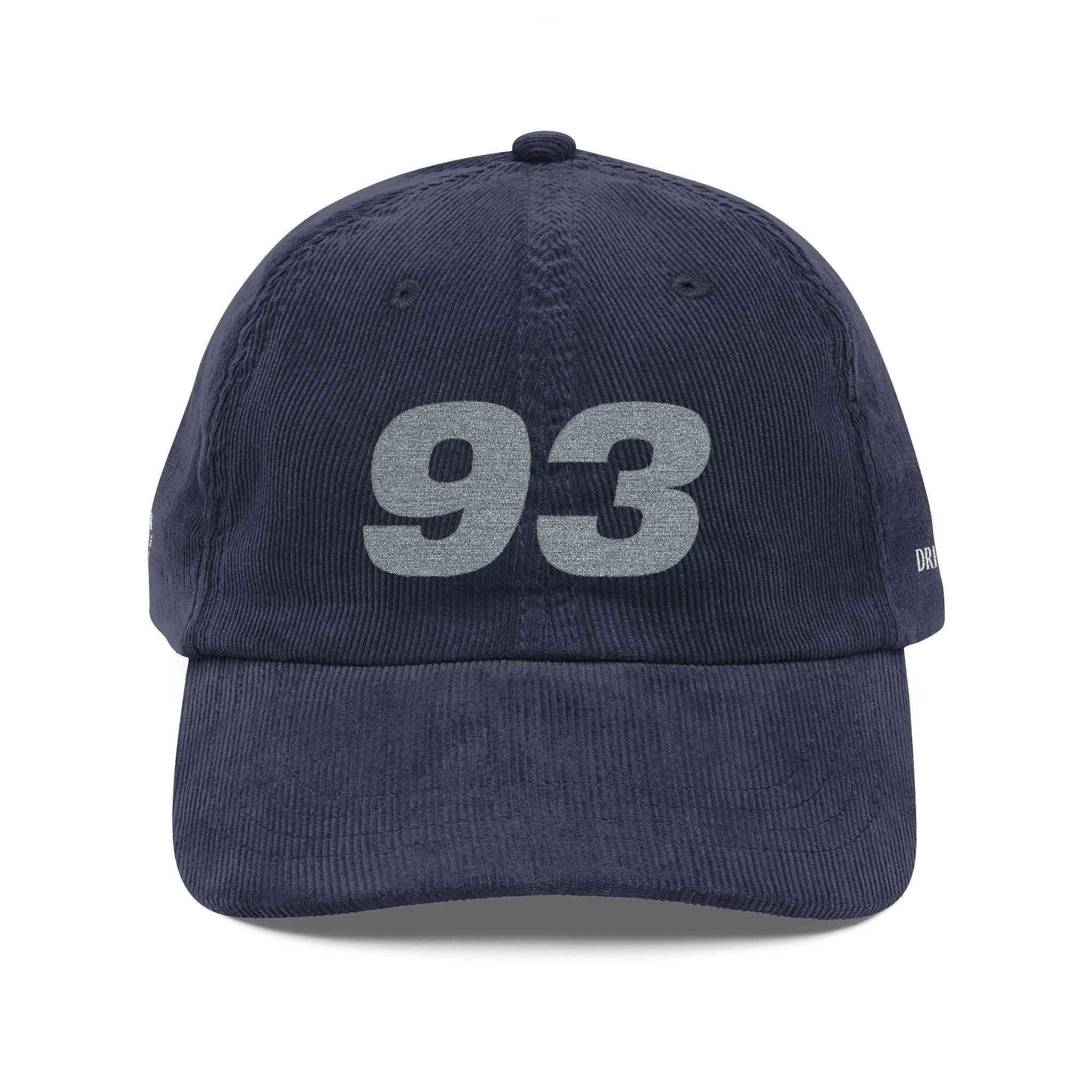 Vintage Corduroy Baseball Cap — Embroidered '93' Retro Dad Hat
