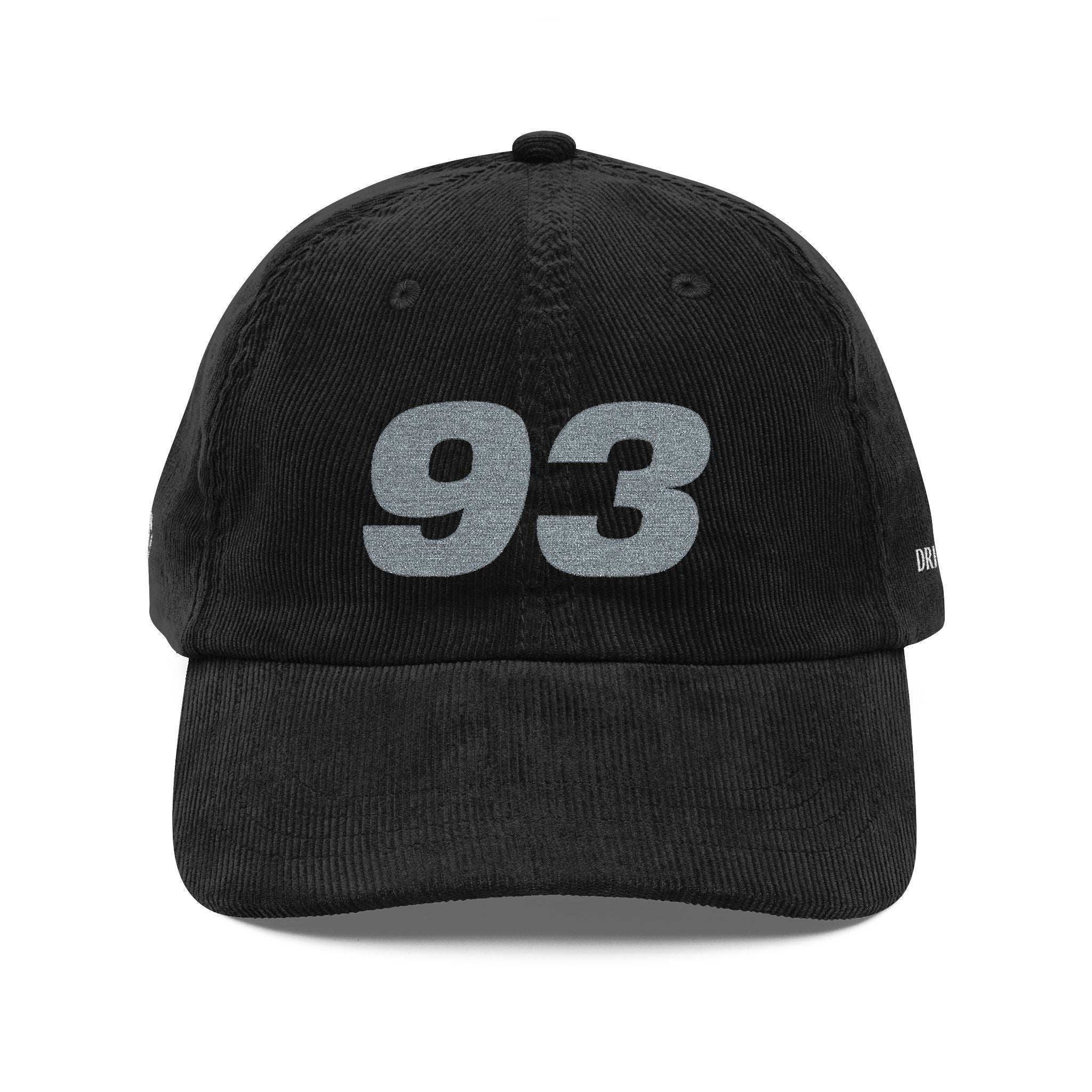 Vintage Corduroy Baseball Cap — Embroidered '93' Retro Dad Hat
